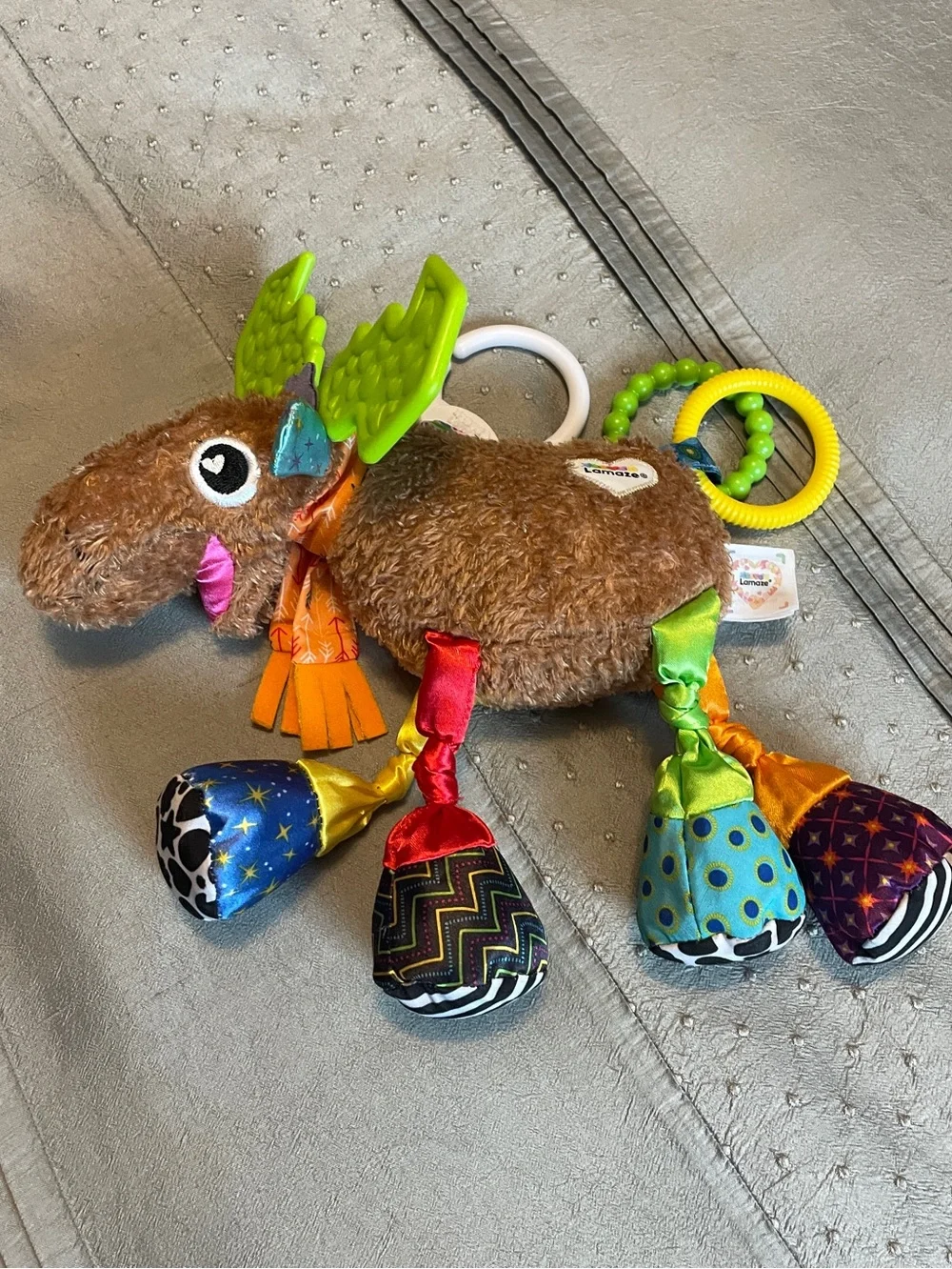 Lamaze Mortimer Moose Clip On Sensory Crinkle & Teether Toy
